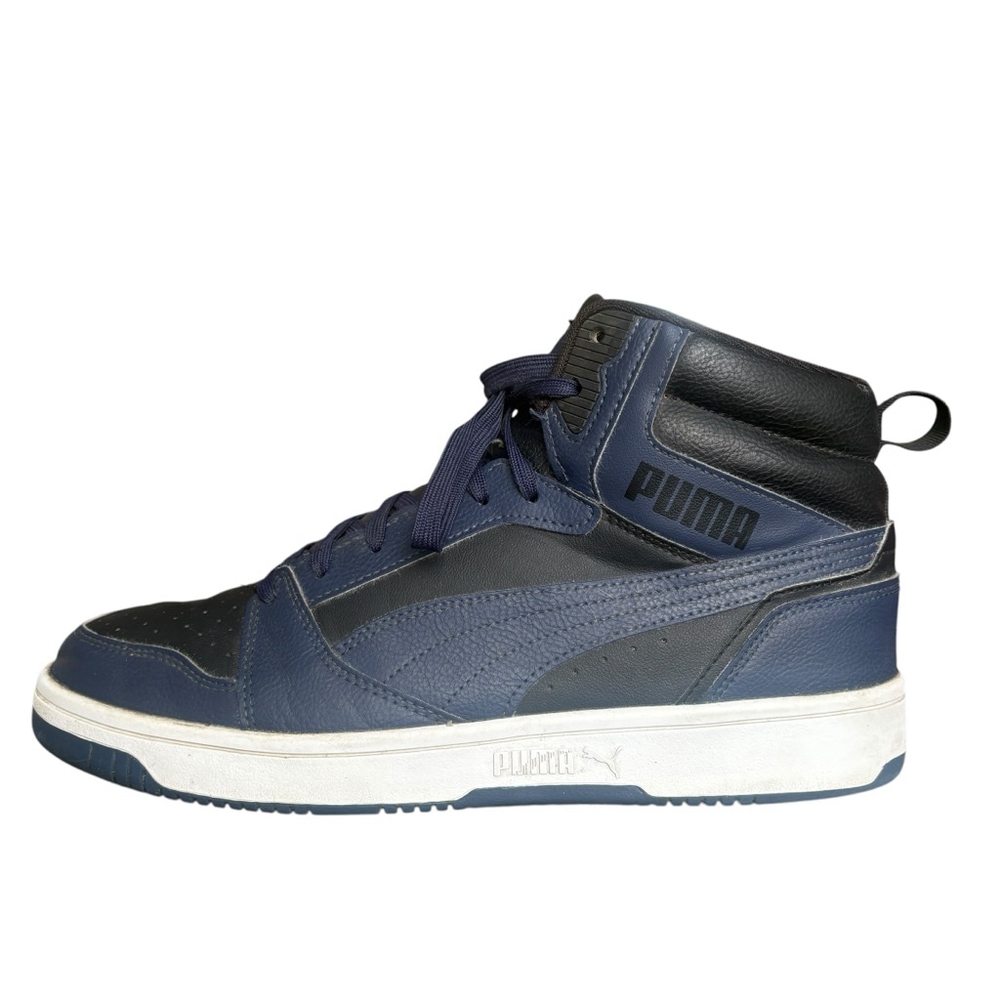 Puma Rebound V6 Mid Men's Sneaker Runner Shoe Black-Blue 392326-08 Size 10